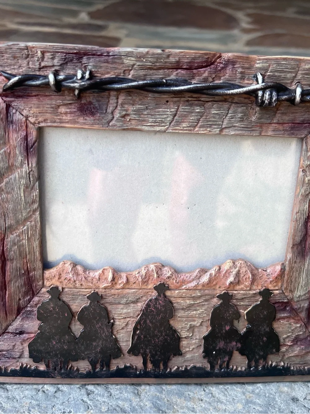 Hobby Lobby Rustic Brown Cowboy Silhouette Picture Frame
